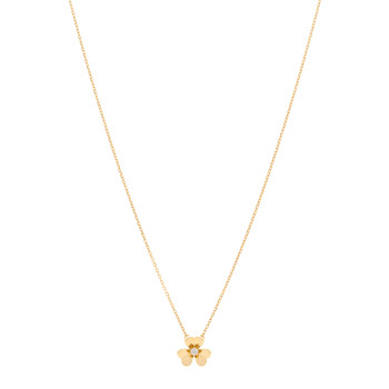 VAN CLEEF & ARPELS 18K Yellow Gold Diamond Mini Frivole Pendant Necklace