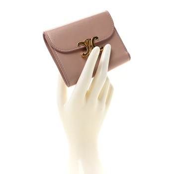 CELINE Shiny Calfskin Small Triomph Wallet Antique Rose CELINE Shiny Calfskin Small Triomph Wallet Antique Rose