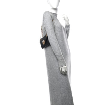 DOLCE & GABBANA Smooth Calfskin Mini Devotion Crossbody Bag Black DOLCE & GABBANA Smooth Calfskin Mini Devotion Crossbody Bag Black