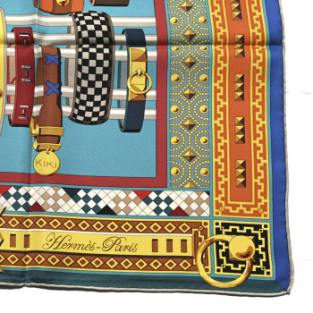 HERMES Silk Colliers de Chiens Scarf 90 HERMES Silk Colliers de Chiens Scarf 90