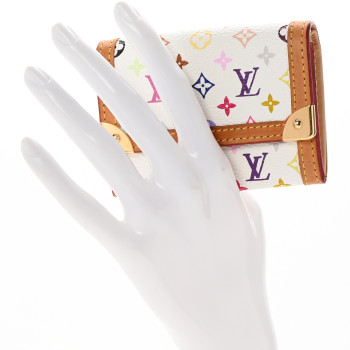 LOUIS VUITTON Monogram Multicolor Porte-Monnaie Plat Coin Purse White LOUIS VUITTON Monogram Multicolor Porte-Monnaie Plat Coin Purse White