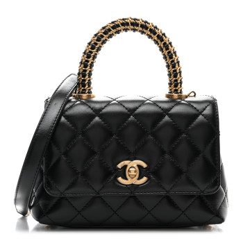 CHANEL Calfskin Quilted Extra Mini Coco Handle Flap Black CHANEL Calfskin Quilted Extra Mini Coco Handle Flap Black