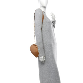 ALAIA Metallic Goatskin Le Coeur Chain Bag Cuivre