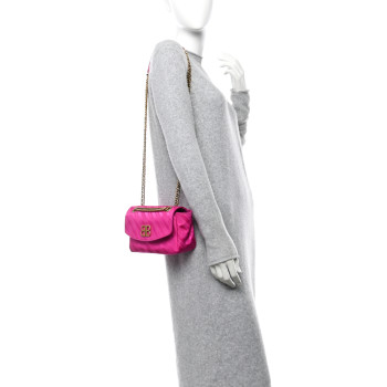 BALENCIAGA Nylon Jacquard Diagonal Logo S BB Round Shoulder Bag Rose Magenta BALENCIAGA Nylon Jacquard Diagonal Logo S BB Round Shoulder Bag Rose Magenta