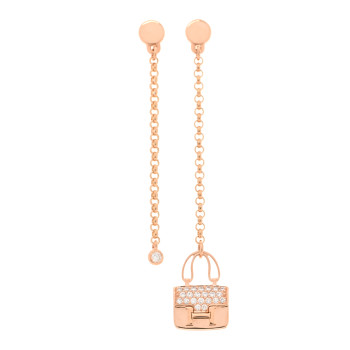 HERMES 18K Rose Gold Diamond Constance Amulettes Drop Earrings HERMES 18K Rose Gold Diamond Constance Amulettes Drop Earrings