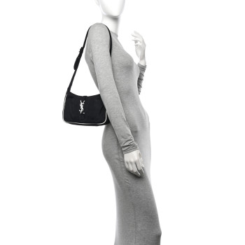 SAINT LAURENT Econyl Nylon Le 5 A 7 Hobo Black White SAINT LAURENT Econyl Nylon Le 5 A 7 Hobo Black White