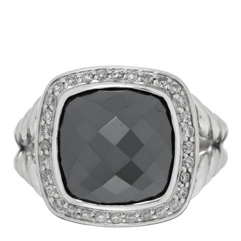 DAVID YURMAN Sterling Silver Diamond Hematite 11mm Albion Ring 53 6.5 DAVID YURMAN Sterling Silver Diamond Hematite 11mm Albion Ring 53 6.5