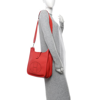 HERMES Taurillon Clemence Evelyne III PM Rose Jaipur HERMES Taurillon Clemence Evelyne III PM Rose Jaipur