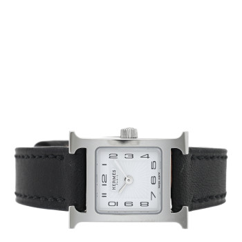 HERMES Stainless Steel Swift 17.2mm Heure H Hour Watch Noir HERMES Stainless Steel Swift 17.2mm Heure H Hour Watch Noir
