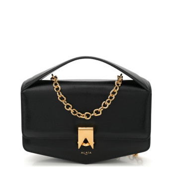 ALAIA Goatskin Le Papa East West Chain Bag Black
