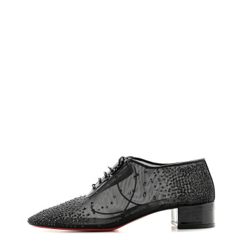CHRISTIAN LOUBOUTIN Rete Patent Strass Degraginzbar 30 Derby Oxfords 41 Black CHRISTIAN LOUBOUTIN Rete Patent Strass Degraginzbar 30 Derby Oxfords 41 Black