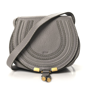 CHLOE Calfskin Mini Marcie Round Crossbody Bag Cashmere Grey CHLOE Calfskin Mini Marcie Round Crossbody Bag Cashmere Grey
