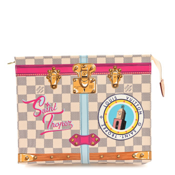 LOUIS VUITTON Damier Azur Summer Trunks Saint Tropez Toiletry Pouch 26 LOUIS VUITTON Damier Azur Summer Trunks Saint Tropez Toiletry Pouch 26