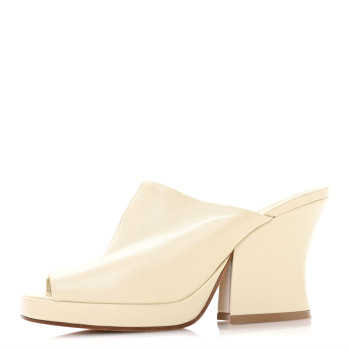 BOTTEGA VENETA Nappa Stack Mule Sandals 37 Sea Salt BOTTEGA VENETA Nappa Stack Mule Sandals 37 Sea Salt