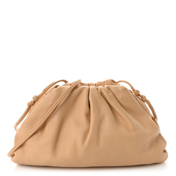 BOTTEGA VENETA Butter Calfskin The Mini Pouch Almond BOTTEGA VENETA Butter Calfskin The Mini Pouch Almond