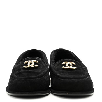 CHANEL Suede Calfskin CC Loafers 36 Black CHANEL Suede Calfskin CC Loafers 36 Black