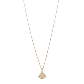 BULGARI 18K Rose Gold Diamond Mother of Pearl Divas' Dream Pave Pendant Necklace BULGARI 18K Rose Gold Diamond Mother of Pearl Divas' Dream Pave Pendant Necklace