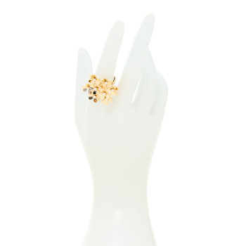 VAN CLEEF & ARPELS 18K Yellow Gold Diamond Frivole 8 Flowers Ring 55 7.25