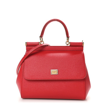 DOLCE & GABBANA Dauphine Small Miss Sicily Satchel Red DOLCE & GABBANA Dauphine Small Miss Sicily Satchel Red