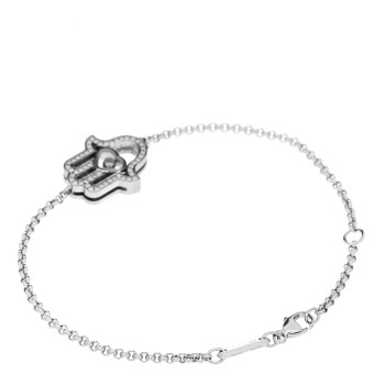 CHOPARD 18K White Gold Diamond Happy Diamonds Hamsa Bracelet CHOPARD 18K White Gold Diamond Happy Diamonds Hamsa Bracelet