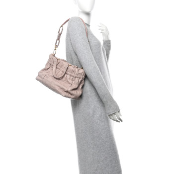 CHRISTIAN DIOR Gaufre Lambskin Cannage Delices Tote Poudre