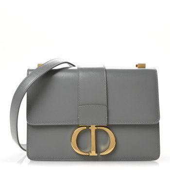 CHRISTIAN DIOR Smooth Calfskin 30 Montaigne Flap Bag Gray