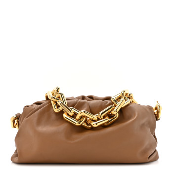 BOTTEGA VENETA Calfskin The Pouch Chain Teak BOTTEGA VENETA Calfskin The Pouch Chain Teak