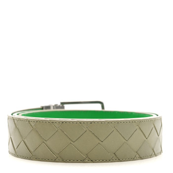BOTTEGA VENETA Nappa Intrecciato Belt 85 34 Travertine Parakeet BOTTEGA VENETA Nappa Intrecciato Belt 85 34 Travertine Parakeet