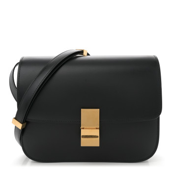 CELINE Box Calfskin Medium Classic Box Flap Bag Black CELINE Box Calfskin Medium Classic Box Flap Bag Black