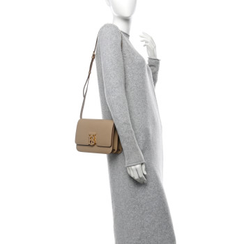 BURBERRY Grained Calfskin Small TB Bag Oat Beige