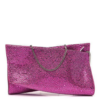 CHRISTIAN LOUBOUTIN Crystal Small Loubitwist Clutch Fuchsia CHRISTIAN LOUBOUTIN Crystal Small Loubitwist Clutch Fuchsia