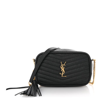 SAINT LAURENT Grain De Poudre Matelasse Monogram Mini Lou Camera Bag Black SAINT LAURENT Grain De Poudre Matelasse Monogram Mini Lou Camera Bag Black