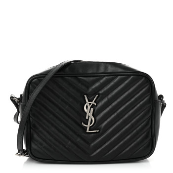 SAINT LAURENT Calfskin Matelasse Monogram Lou Camera Bag Black SAINT LAURENT Calfskin Matelasse Monogram Lou Camera Bag Black
