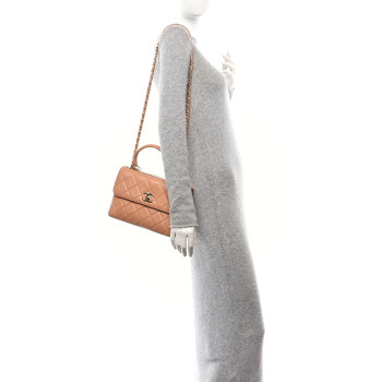 CHANEL Lambskin Quilted Small Trendy CC Dual Handle Flap Bag Camel CHANEL Lambskin Quilted Small Trendy CC Dual Handle Flap Bag Camel