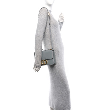 CHRISTIAN DIOR Smooth Calfskin 30 Montaigne Flap Bag Gray