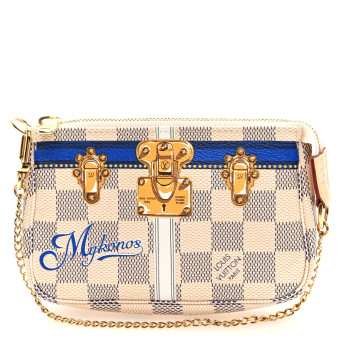 LOUIS VUITTON Damier Azur Summer Trunks Mykonos Mini Pochette Accessories LOUIS VUITTON Damier Azur Summer Trunks Mykonos Mini Pochette Accessories