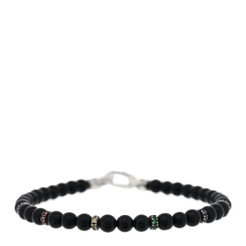 DAVID YURMAN Sterling Silver Black Onyx Sapphire Ruby Black Onyx Garnet Spiritual Beads Rainbow Bracelet DAVID YURMAN Sterling Silver Black Onyx Sapphire Ruby Black Onyx Garnet Spiritual Beads Rainbow Bracelet