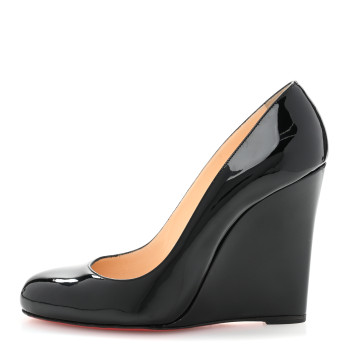 CHRISTIAN LOUBOUTIN Patent Ron Ron Zeppa 80 Wedges 39 Black CHRISTIAN LOUBOUTIN Patent Ron Ron Zeppa 80 Wedges 39 Black
