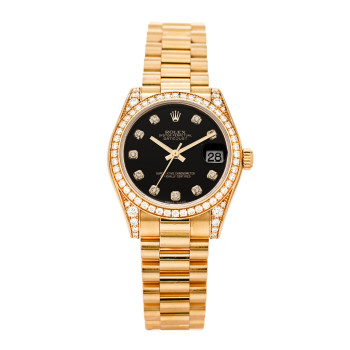 ROLEX 18K Yellow Gold Diamond 31mm Oyster Perpetual Datejust President Watch Black 178158 ROLEX 18K Yellow Gold Diamond 31mm Oyster Perpetual Datejust President Watch Black 178158