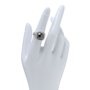DAVID YURMAN Sterling Silver Diamond Hematite 11mm Albion Ring 53 6.5 DAVID YURMAN Sterling Silver Diamond Hematite 11mm Albion Ring 53 6.5