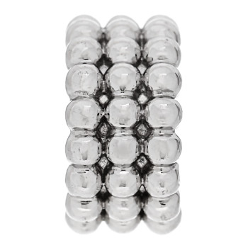 VAN CLEEF & ARPELS 18K White Gold Perlee 3 Row Pendant