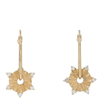 FOUNDRAE 18K Yellow Gold Diamond Element Disk Petite Fob Link Earrings FOUNDRAE 18K Yellow Gold Diamond Element Disk Petite Fob Link Earrings