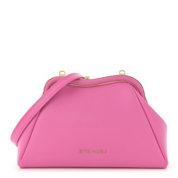 BULGARI Nappa Serpentine Clutch With Strap Pink BULGARI Nappa Serpentine Clutch With Strap Pink