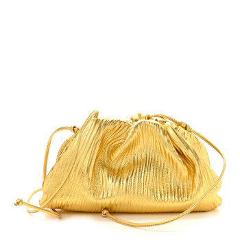 BOTTEGA VENETA Metallic Bark Calfskin The Mini Pouch Gold BOTTEGA VENETA Metallic Bark Calfskin The Mini Pouch Gold