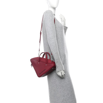BALENCIAGA Shiny Day Calfskin S Triangle Duffle Rouge Grenat