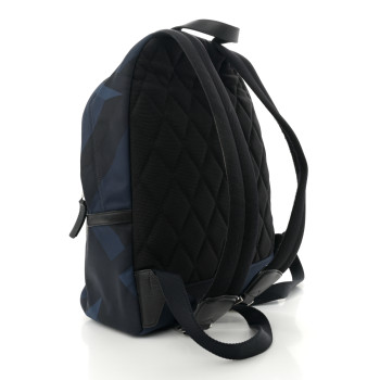 BURBERRY Nylon Check Print Abbeydale Simple Backpack Navy
