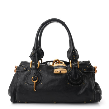 CHLOE Calfskin Medium Paddington Satchel Black CHLOE Calfskin Medium Paddington Satchel Black