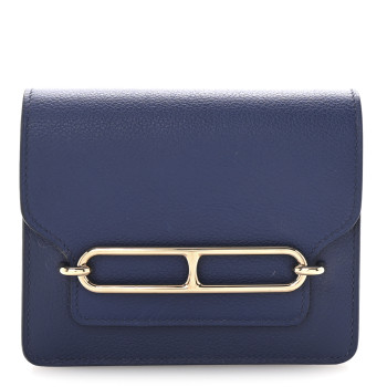 HERMES Evercolor Bi-Color Roulis Slim Wallet Bleu Saphir Bleu France HERMES Evercolor Bi-Color Roulis Slim Wallet Bleu Saphir Bleu France
