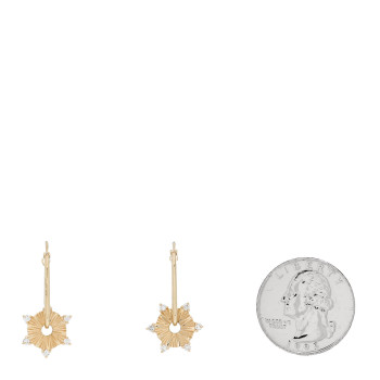 FOUNDRAE 18K Yellow Gold Diamond Element Disk Petite Fob Link Earrings FOUNDRAE 18K Yellow Gold Diamond Element Disk Petite Fob Link Earrings