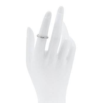 CARTIER 18K White Gold Diamond 2.6mm LOVE Paved Band Ring 51 5.75